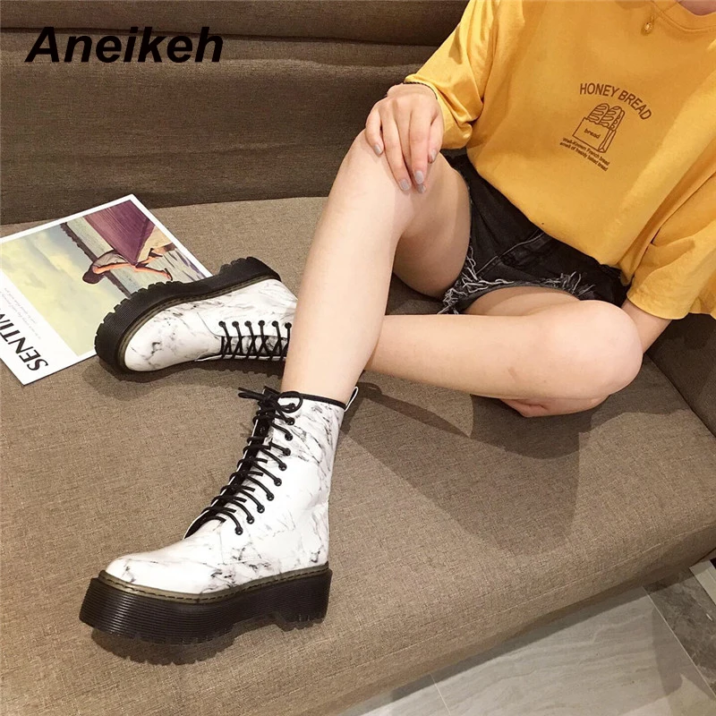 

Aneikeh NEW Spring Leopard Print Cross-Strap Fashion Boots Women Equestrian Chelsea Boots Shallow mouth Dance High Heel Boots