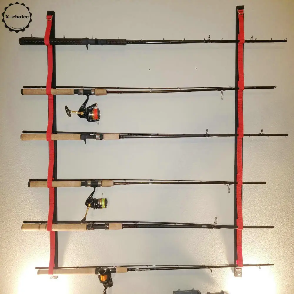 Ceiling Rod Rack Storage Reel Fishing Overhead Wall Mount Holder Horizontal  Pole