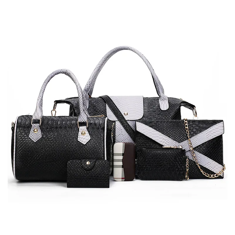 

Bag 2019 New Style Different Size Bags Six Pieces Set Crocodile Pattern WOMEN'S Bag Versatile Shoulder Bag/ Hand Bag Oblique Big