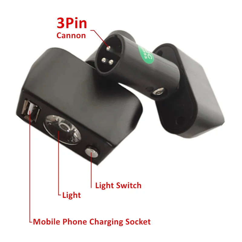 JayCreer Electric Power Wheelchair Head Light Phone Charger Install On Joystick Controller