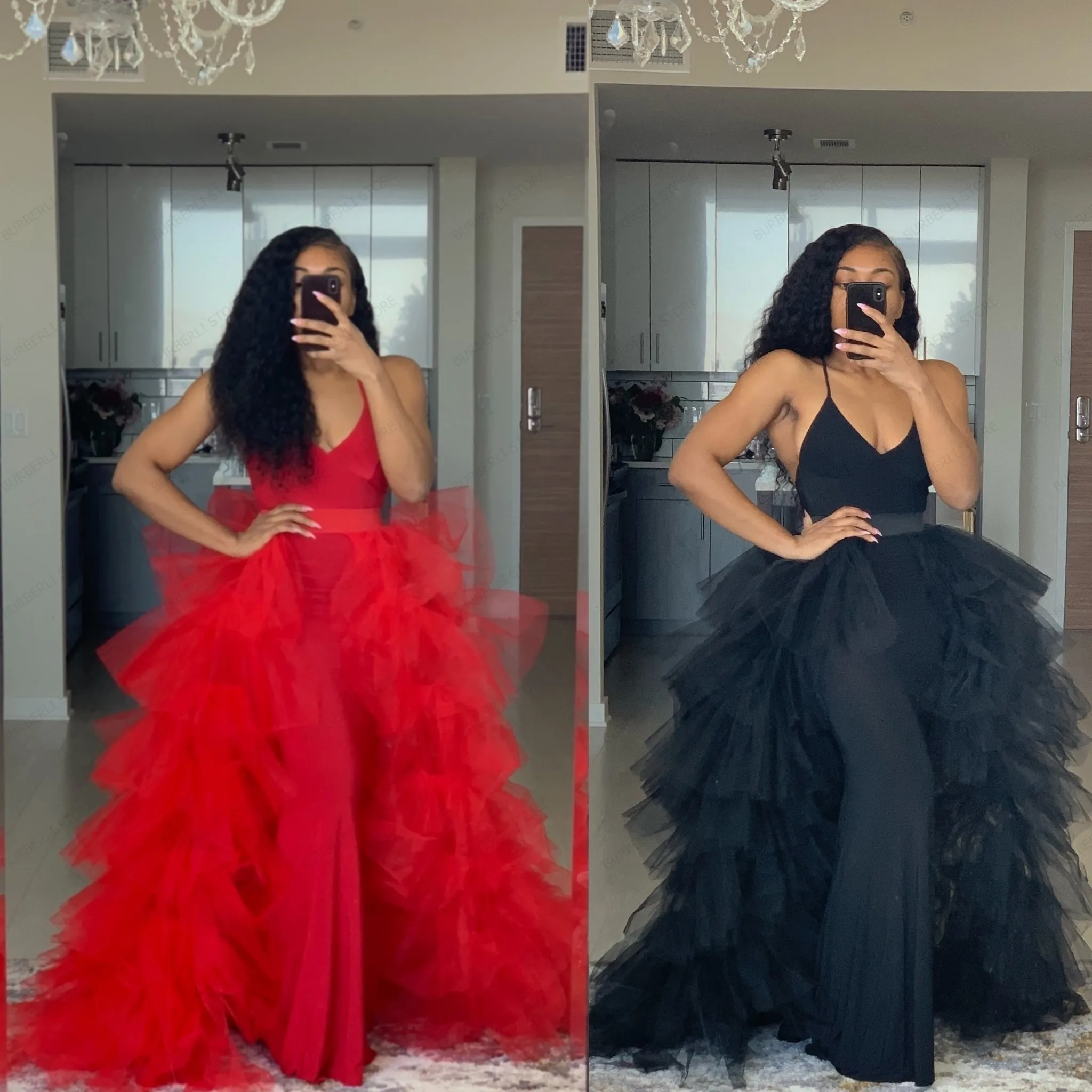New Fashion Extra Puffy Tulle Overskirt Women Custom Made With Train Tulle Fluffy Long Overlay Skirts Detachable For Party