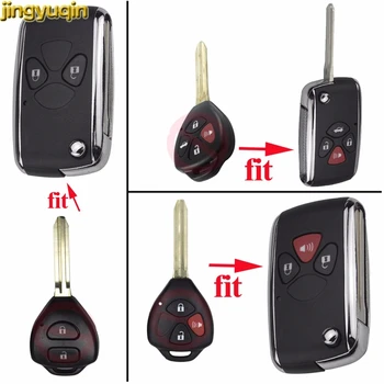 

Jingyuqin 10pcs 2/3/4 BTN Flip Folding Remote Car Key Case Cover Shell Fob Replacement for Toyota Camry RAV4 Corolla PRADO YARIS