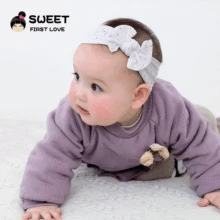 Сладкая первая любовь Европа и Америка Креативный-младенческий Бант Детская повязка для волос Бронзовый нейлоновый головной убор