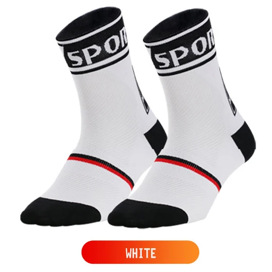 White DH спортивный горный велосипед велосипедные носки дышащие износостойкие велосипедные носки Мужчины Бег Женщины Спорт гоночный дорожный велосипед носки - Цвет: White