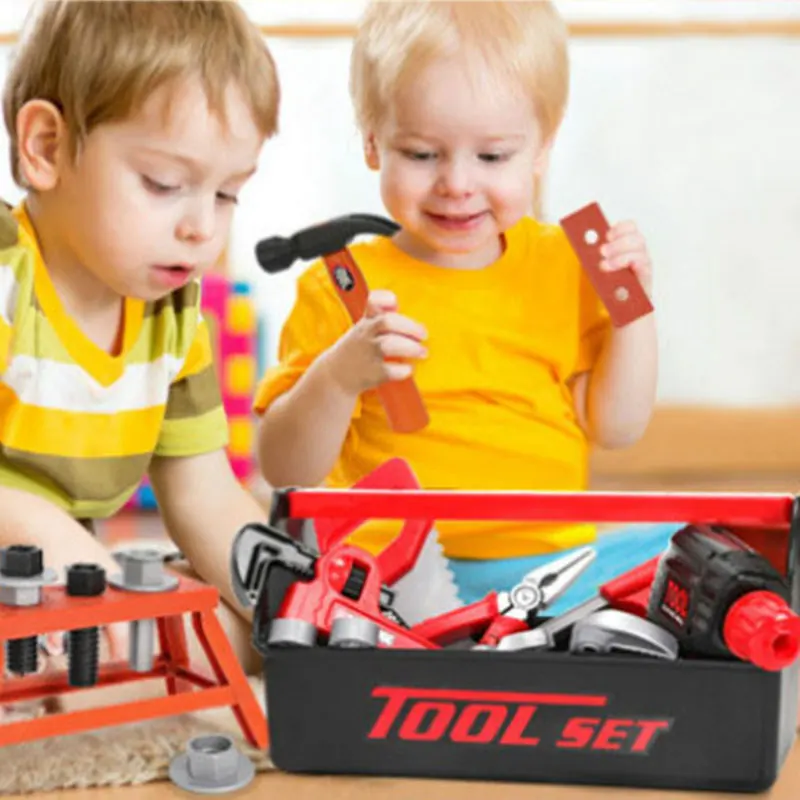 Motosierra para niños, juego de herramientas de juego de simulación de 19  piezas, kit de herramientas de juguete para el hogar, motosierra eléctrica