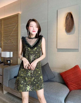 

New A Line Print Fashion Day Patchwork Lace Summer Casual Dress