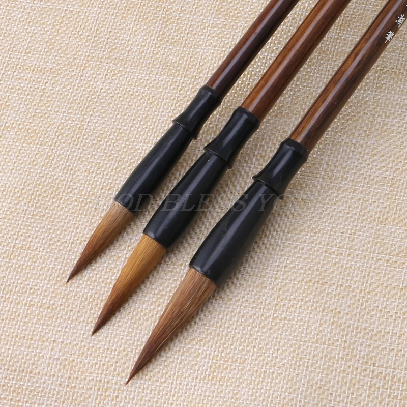 New 1PC Chinese Calligraphy Brushes Pen Wolf Hair Writing Brush Wooden Handle