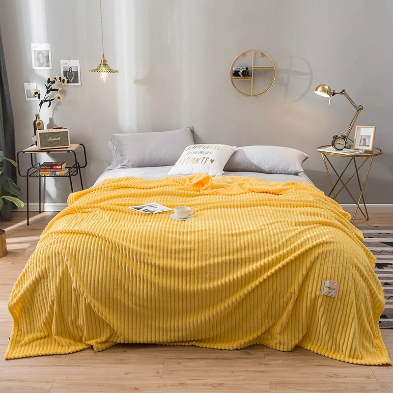 

Yaapeet Blankets for Beds Solid Color Soft Warm Square Flannel Blanket on The Bed Thickness Throw for Sofa Blanket