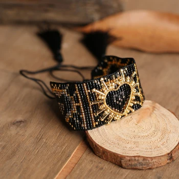 

Rttooas Bohemian Bracelet For Women Pulseras Mujer Moda 2020 MIYUKI 3D Heart Beaded Charm Bracelets Fashion Armband Accessories