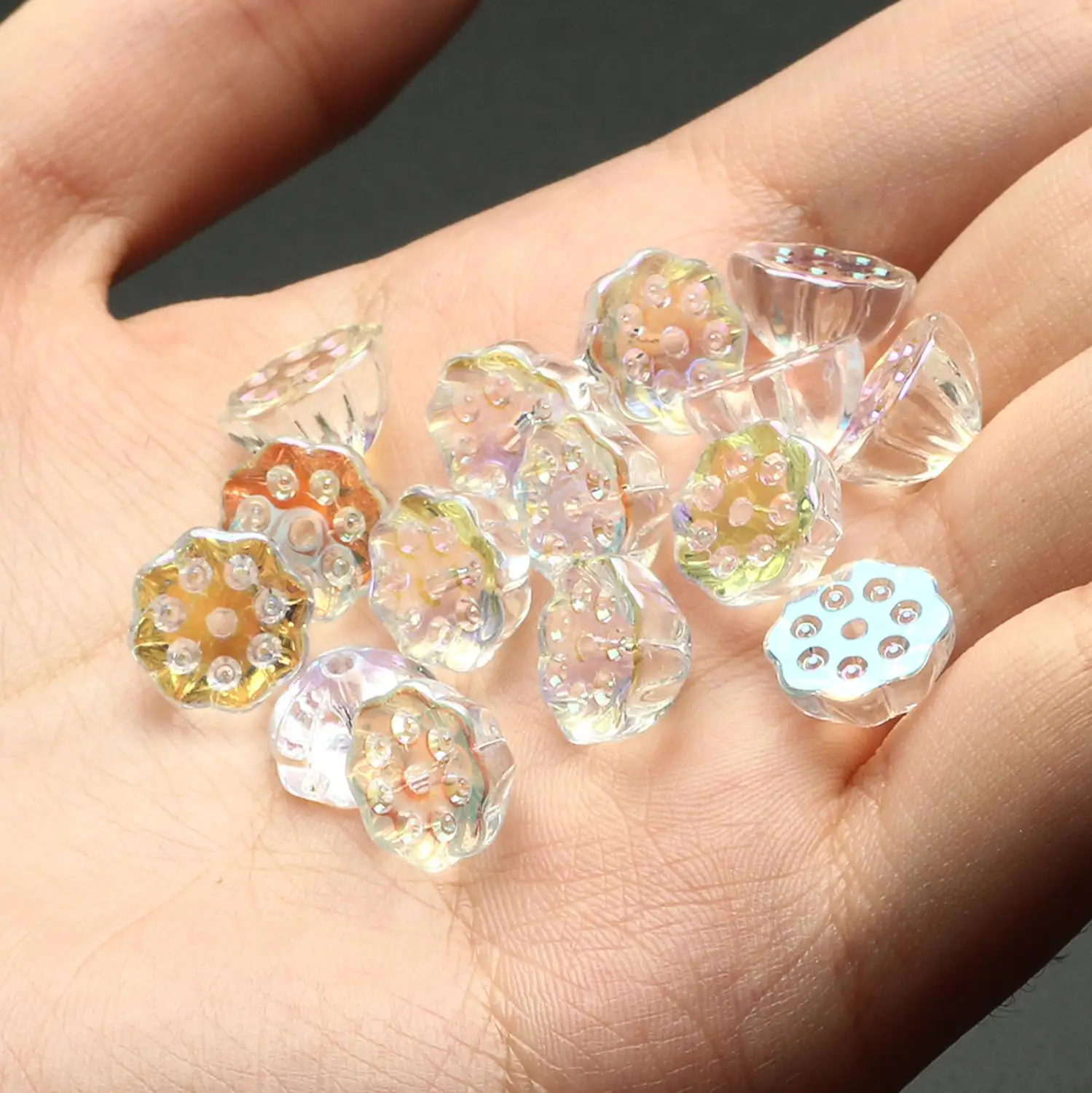 AB Color Czech Glass Crystal Star Heart Loose Spacer Beads for