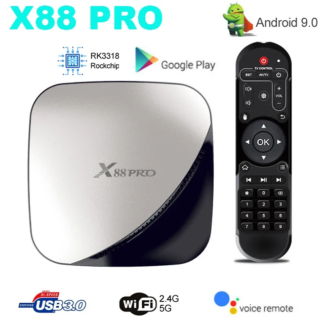 

MECOOL Tv box X88 PRO TVBox Android9.0 4GB RAM 64GB 32GB RK3318 Quad core Wifi Youtube 4K X88PRO 2GB16GB Smart home set top box