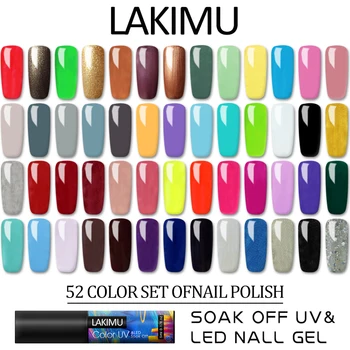 

Lakimu 5ml Colorful Gel Nail Polish Soak Off Manicure UV Gel Varnish Nail Art Lacquer Need Top Base Coat Manicure Decorations