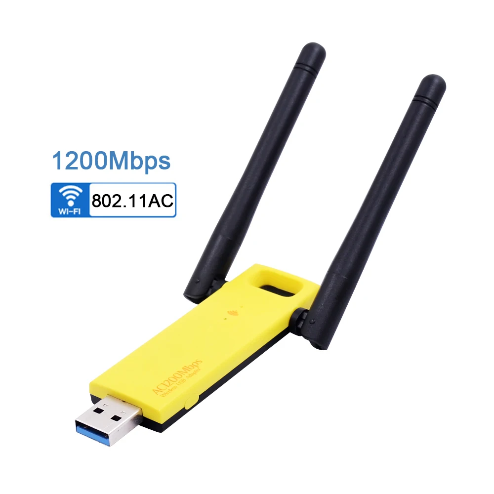

1200Mbps Wireless USB 3.0 Realtek RTL8812AU Wifi Adapter 2.4G/5Ghz Network Card Dongle With Antennas for Desktop PC