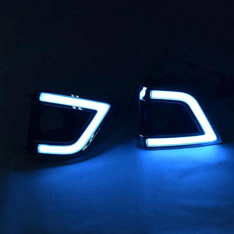 Светодиодный дневной светильник для Защитные чехлы для сидений, сшитые специально для Toyota Corolla автомобильные аксессуары Водонепроницаемый АБС 12 В DRL Противотуманные фары украшения