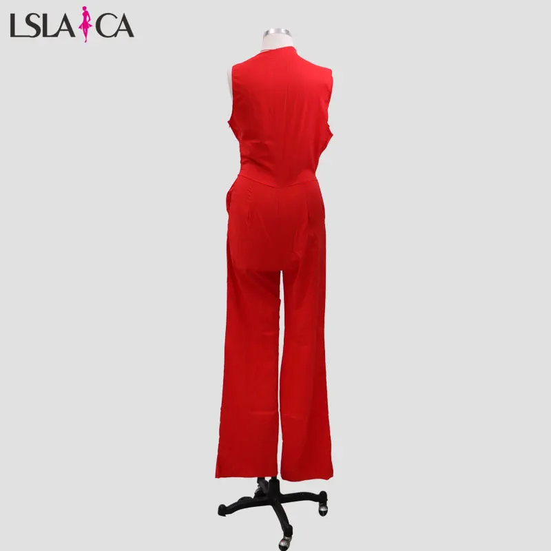 New women's hot sale jumpsuit shoulder sleeves solid color casual temperament commuter jumpsuit ladies skirt pants 2019 autumn