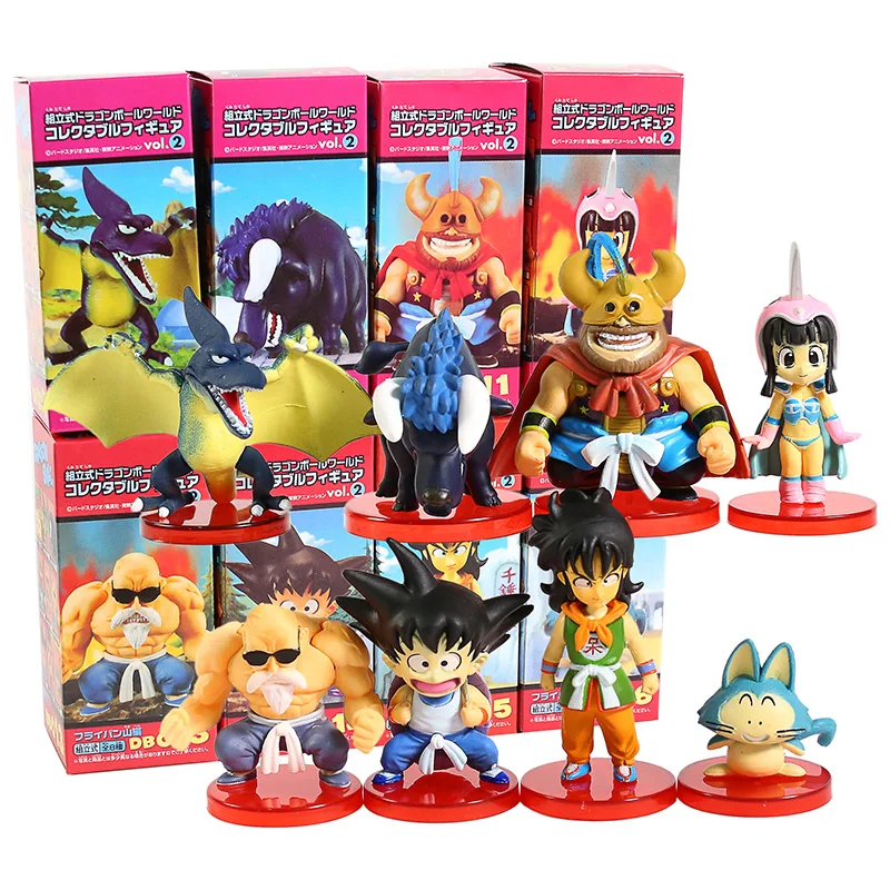 Dragon Ball Z Фос детский Сон Гоку Чичи Каме сеннин Yamcha Pual Ox King ПВХ Фигурки игрушки 8 шт./компл - Цвет: box