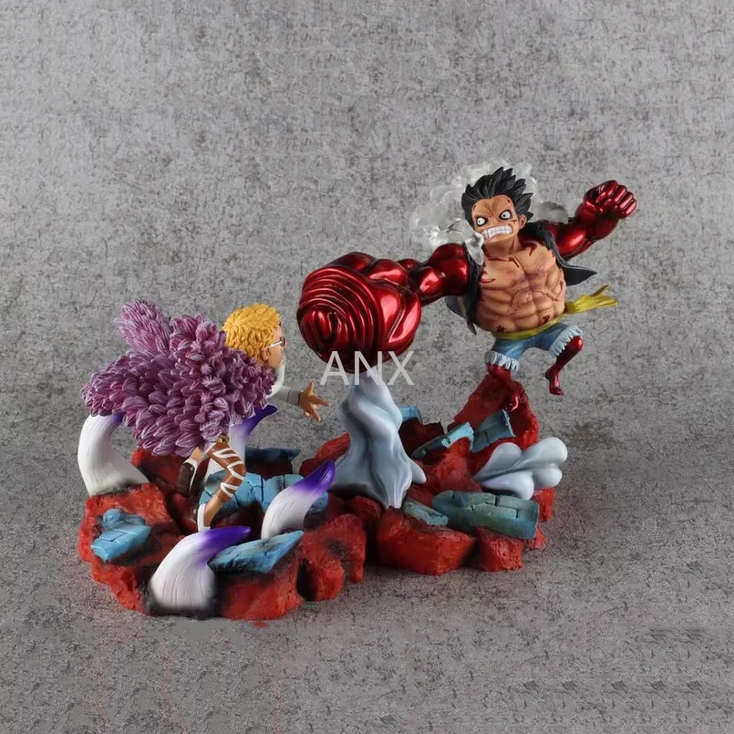 

19CM One Piece Monkey D Luffy PK Donquixote Doflamingo Figure PVC Action Anime Doll Model Toy one piece GK luffy great gifts