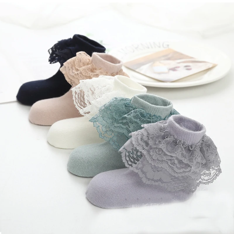 2020 Summer Fashion Kids Socks Baby Girl Ruffle Sock Cute Baby Frilly Toddle Designer White Pink