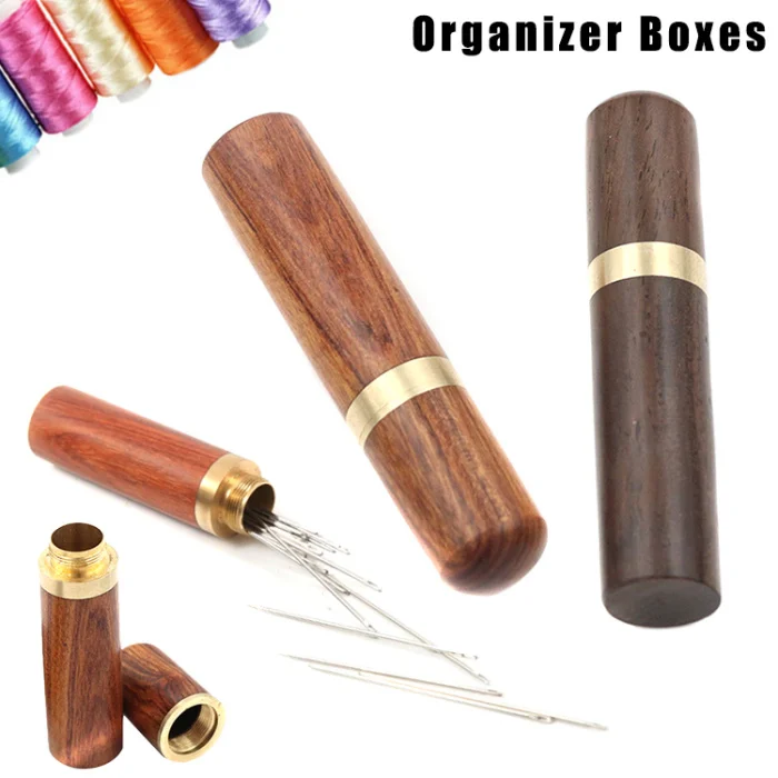 Безопасный Чехол для хранения, прочный ручной шитье, вышивка, игла, органайзер, коробка, деревянный держатель AUG889