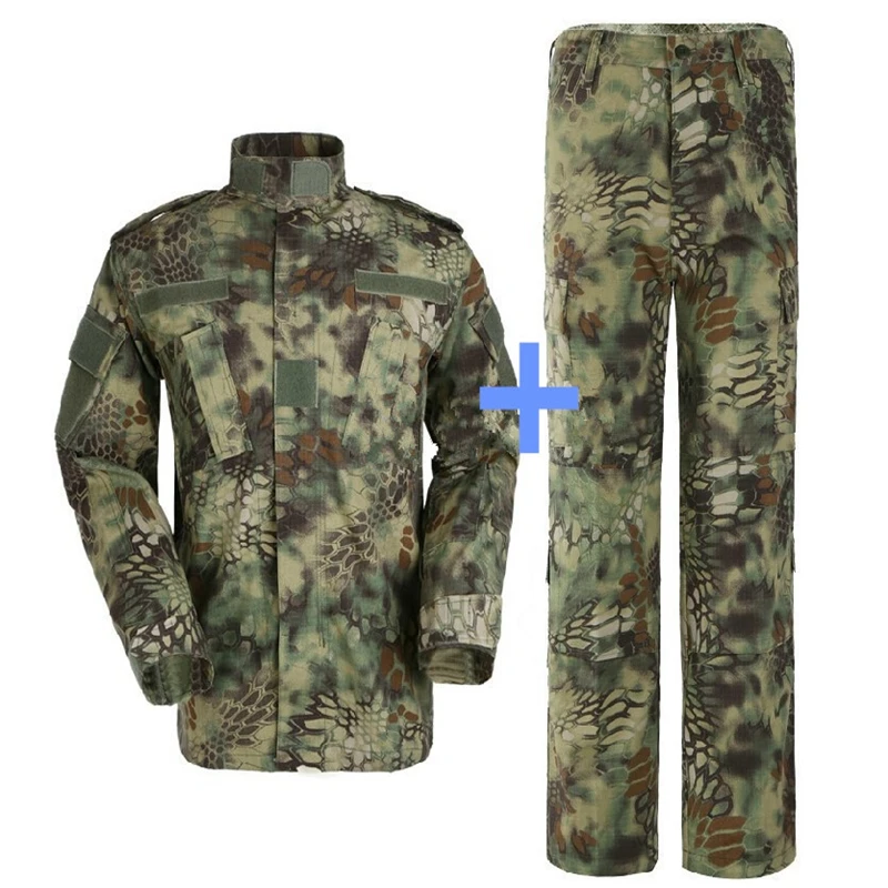 

Military Summer Hunting BDU Field Uniform Camouflage Set Shirt Pants Men's Tactical Hunting Uniform Kryptek Typhon Camo