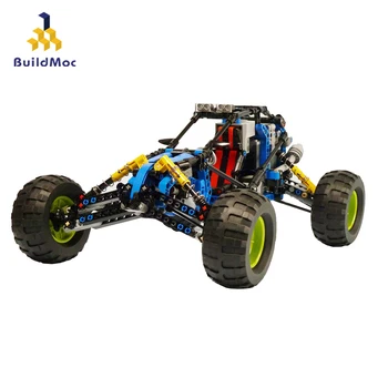 

BuildMOC 3028 Blue Lightning Buggy Technic Remote Off-Road Climbing Truck Car Fit Building Blocks Children Toy Gift