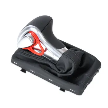 

Car Gear Shift Knob Auto Interior Inner Black With Gaiter Boot Cover For A4 A6 Q7 Q5