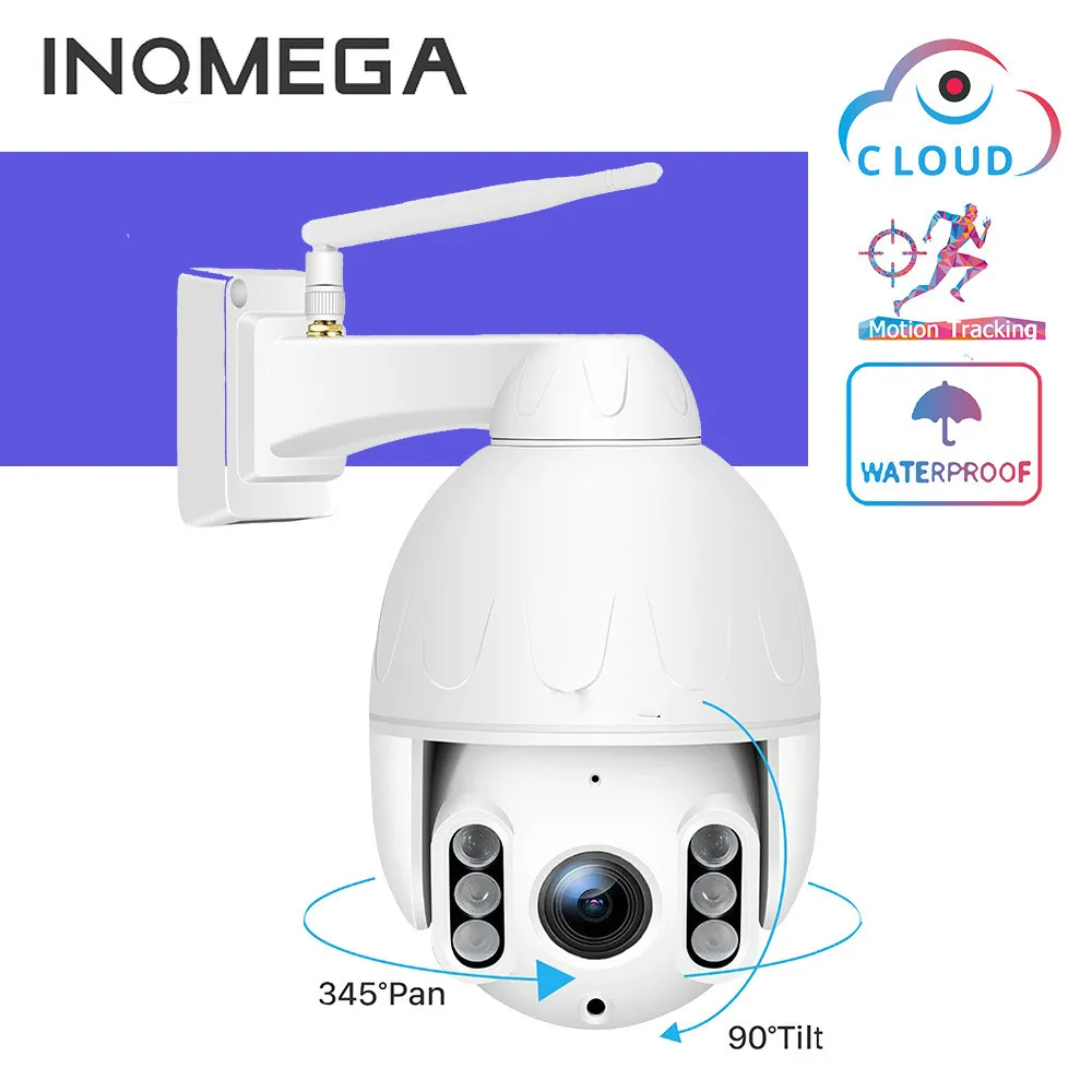 INQMEGA 1080P FHD PTZ WiFi камера безопасности Двусторонняя аудио уличная