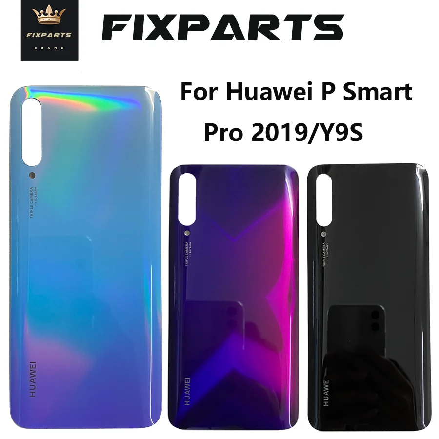 Original Huawei Y9S Back Battery Cover Glass Housing Door Case Repair Part Huawei Y9s Rear Housing Glass Huawei P smart Pro 2019 mobile frame transparent