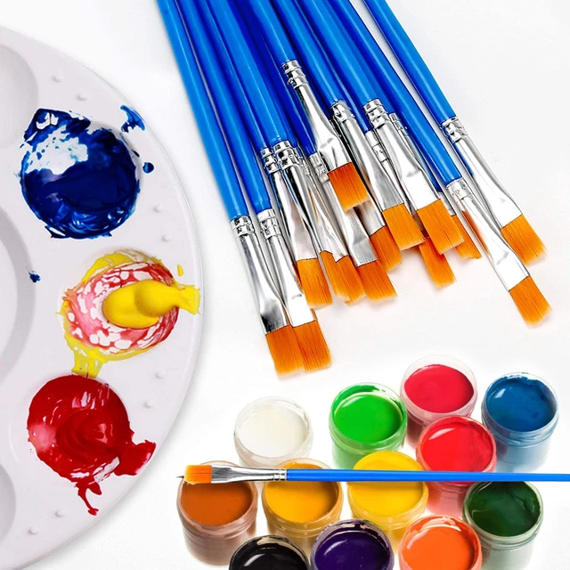 Pinceles de pintura para niños, pincel de acuarela acrílica, suministros de  arte para práctica de pintura