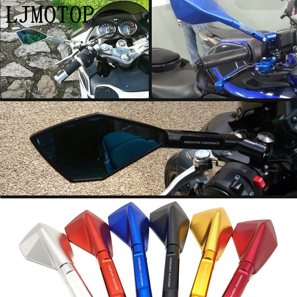 Зеркало для мотоцикла алюминиевый руль Зеркала заднего вида синий Yamaha ttr 125 250 600