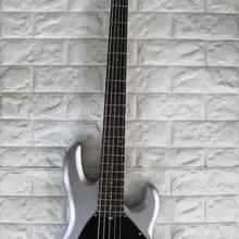 Электрическая бас гитара Ray 5 струн серебристо-серый цвет 9 в активный звукосниматель хромированное оборудование, paypal доступно! Bs-10