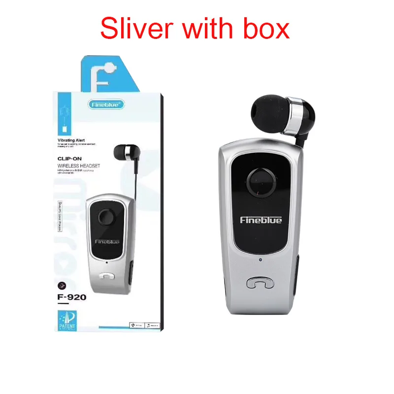 Silver with box FineBlue F920 мини беспроводные наушники Драйвер Автомобильная bluetooth-гарнитура звонки напоминают вибрацию износа клип спортивные наушники для бега - Цвет: Silver with box
