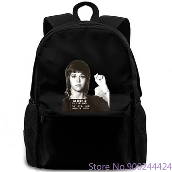 

JANE FONDA 1970 arrest mugshot Film Star , cool icon Casual For Men Summer backpack