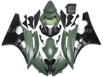 

4 Gifts New ABS Motorcycle Fairing Kits Fit For Yamaha YZF R6 2006 2007 YZF-R6 06 07 YZF600 Bodywork set Custom Army green Black
