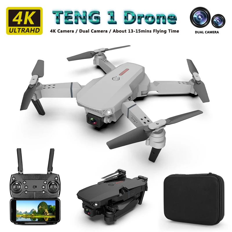

E88 Folding RC Drone 720P/4K HD Wide Angle Dual Camera Real-time Transmission FPV Remote Control follow me rc Quadcopter