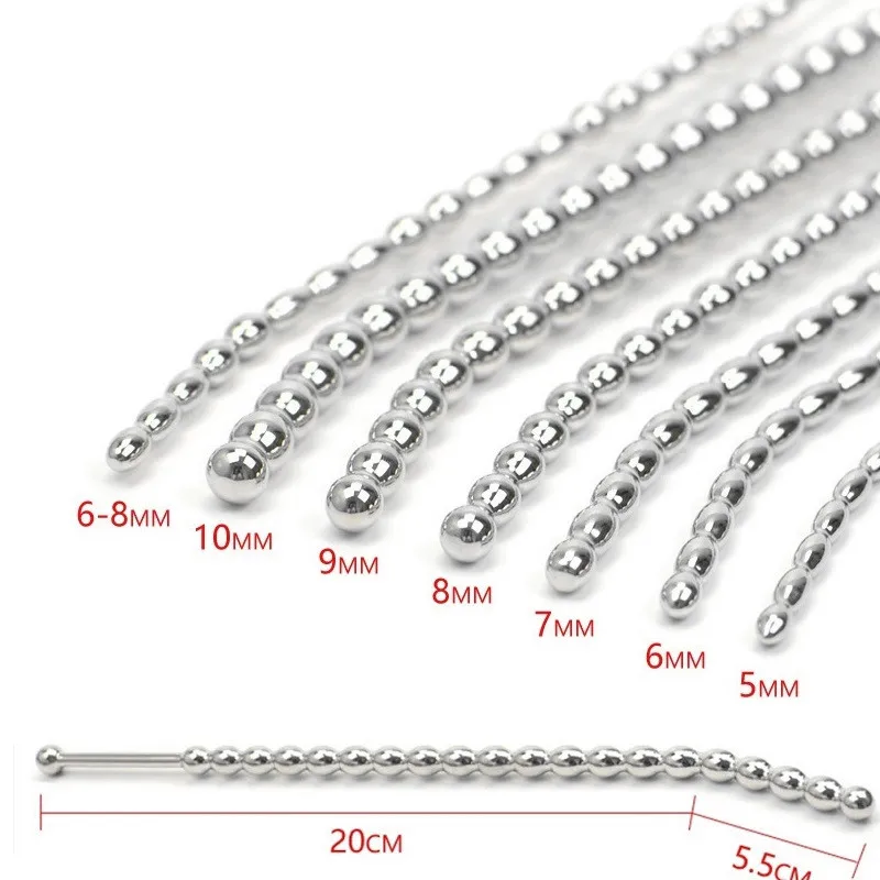 Stainless steel long size Dia 5/6/7/8/9/10 mm male urethral penis plug dilator ejaculation delay sex toy man