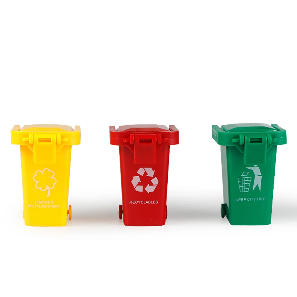 3 шт./компл. яркие цвета дети толкать игрушки Пластиковые Транспортные средства мусор мини грузовик мусорные банки случайный цвет моделирование игрушечная мебель подарок