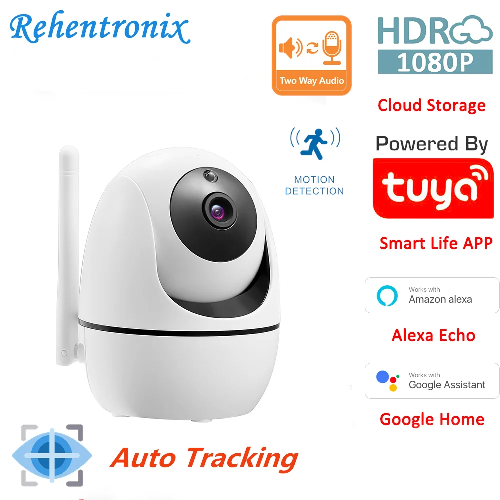 Tuya Smart Human Auto Tracking PTZ WIFI Security Indoor IP Camera 1080P 2-Way-Talk Wireless Works with Alexa Google Home | Безопасность