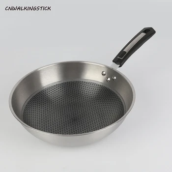 

Household Stainless Steel Pot Honeycomb Single Bottom Stainless Iron Wok Non Stick Vacuum Pan With Bakelite Handle Universal Wok