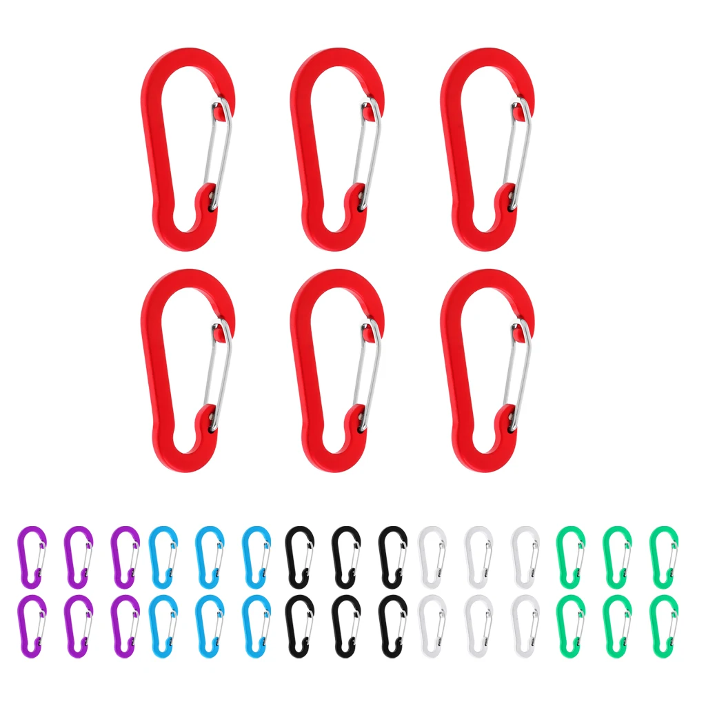 

6 Pieces Mini Aluminum Carabiner Spring Clip Hook Keychain for Camping Hiking Fishing Traveling Backpack Water Bottle Accessory
