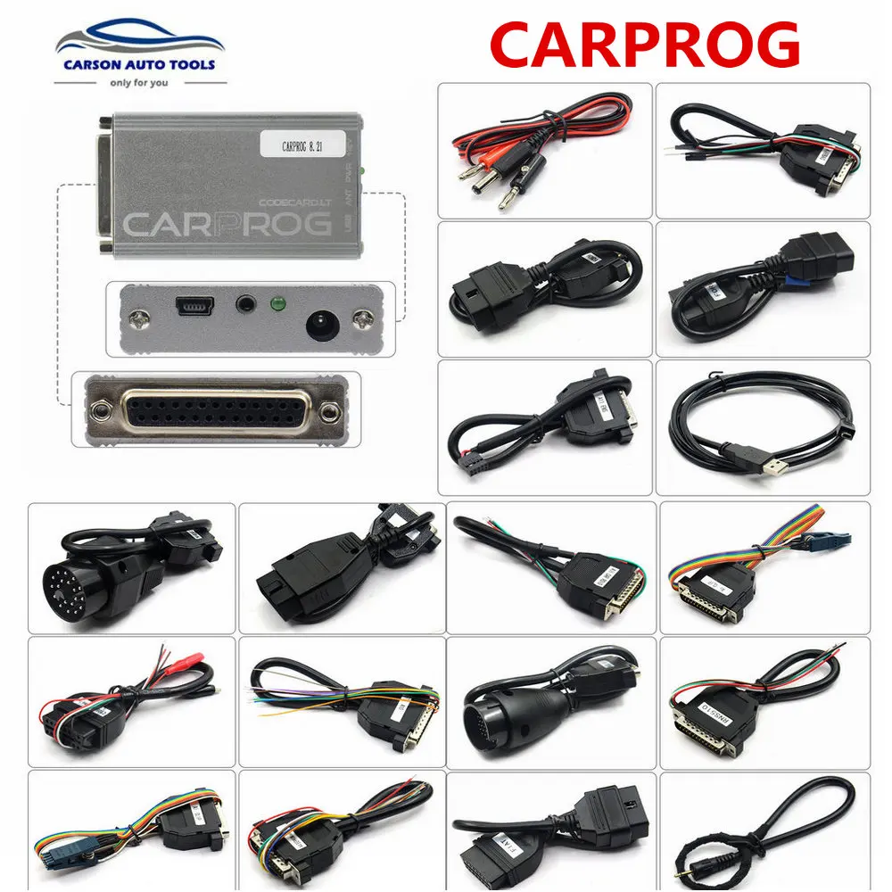 Новейший Carprog V10.93 V8.21 полный комплект ремонт ECU чип тюнинг автомагнитолы одометры панели приборов авторемонт сброс подушки безопасности