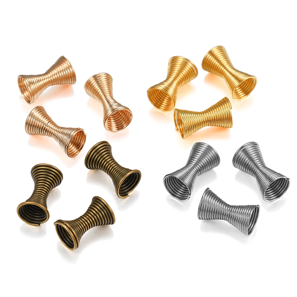 

30pcs/lot 12x7mm Funnel Metal Spring Spacer Connector Stoppers End Beads Caps For DIY Jewelry Making Supplies Accessories
