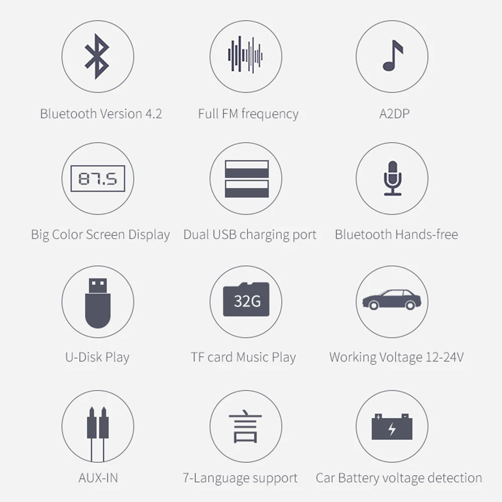 Автомобильный fm-передатчик ЖК-дисплей беспроводной Bluetooth громкой связи Автомобильный MP3-плеер вспомогательный аудиоресивер USB Поддержка TF карты/U диск