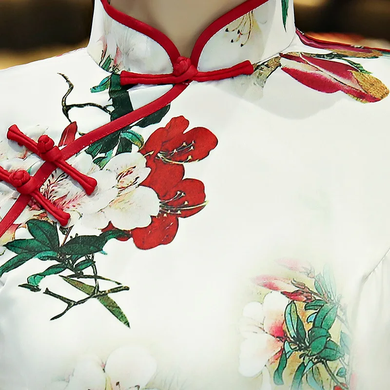 SHENG COCO женские новейшие модели Cheongsam платья длинные шелковые Qipao элегантные женские осенние 4xl винтажные китайские цифровые цветы Чи пao