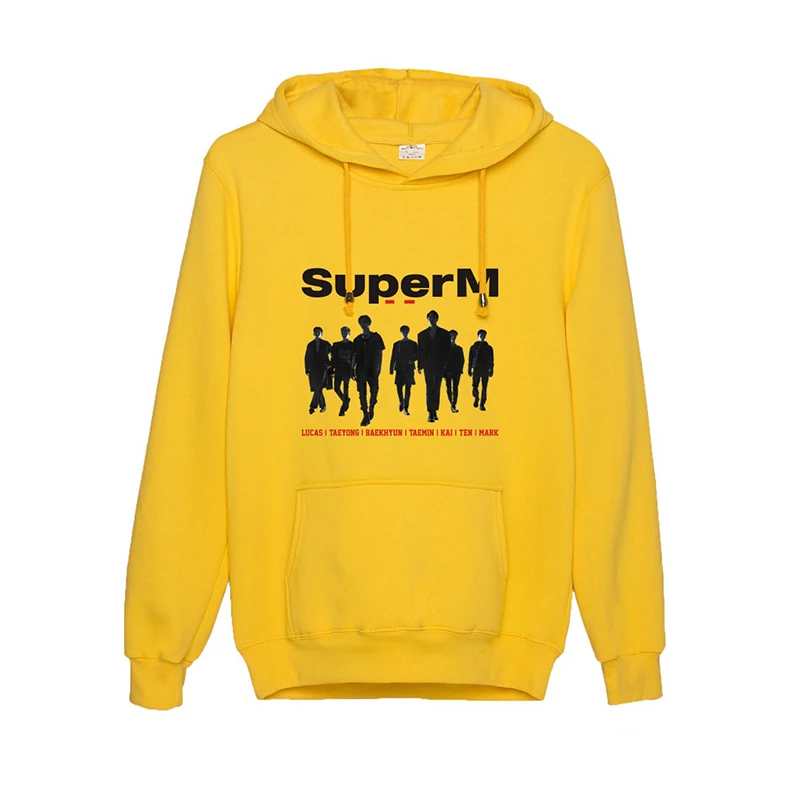 K-pop SuperM BAEKHYUN KAI Taeyong Taemin Mark Lucas Ten толстые поддерживающие толстовки KPOP SuperM свитера большого размера пуловеры