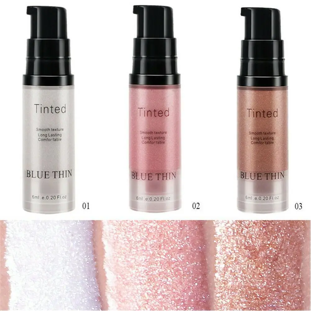 Blue Thin Face Highlighter Cream Liquid Illuminator Makeup Shimmer Glow Kit Make Up Facial Brighten Shine Brand Cosmetic |
