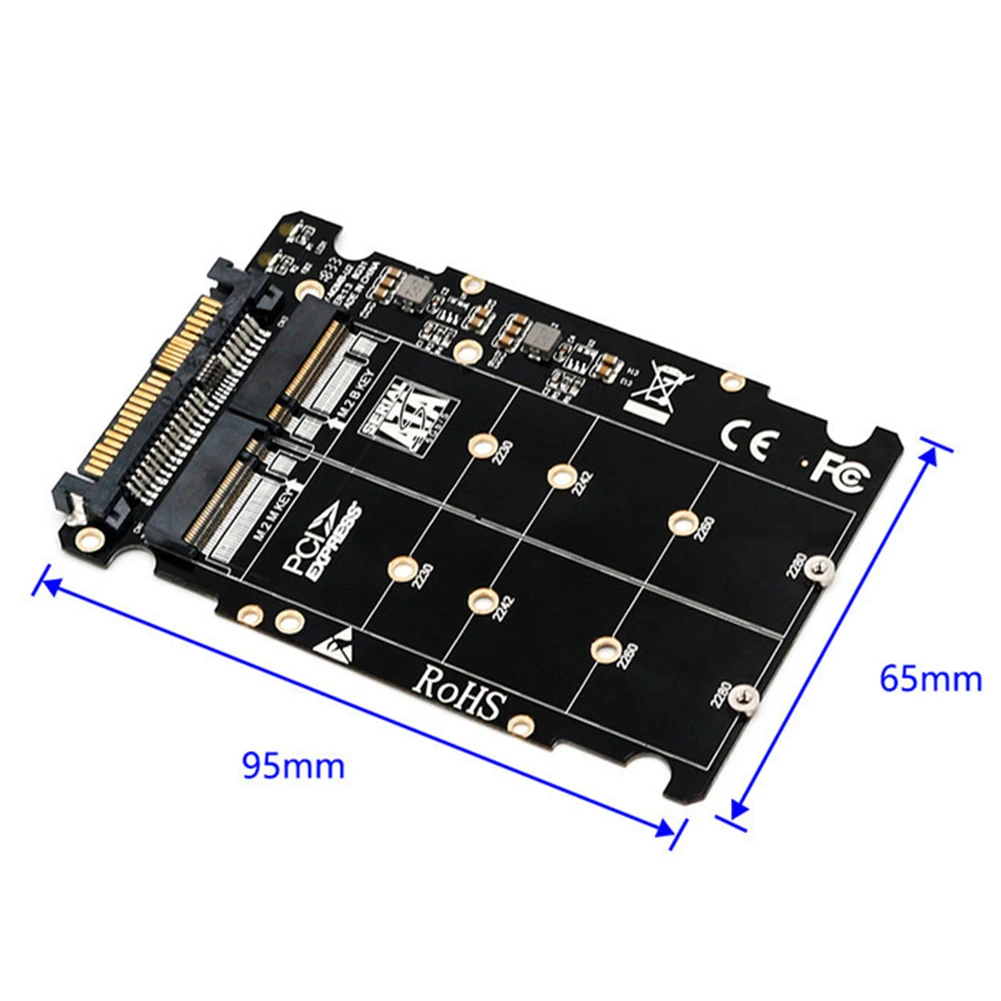 M.2 NVME SSD To U.2 Convert Stable Add On Adapter Card Full Speed Computer Accessories Multi Pin Expansion Interface 2 In 1