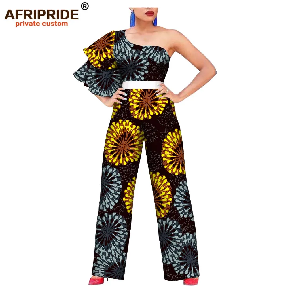 AFRIPRIDE/Африканский Женский Повседневный хлопковый комбинезон, сшитый с однородным блеском и широкими штанинами, женский комбинезон A1929002 - Цвет: 304X