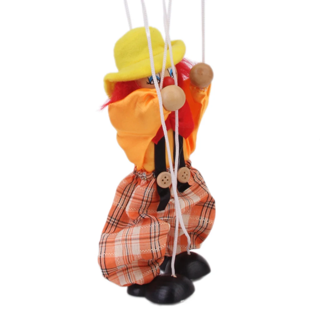 Wooden Durable Functional Clown Marionette Kids Children Puppet Toy | Игрушки и хобби