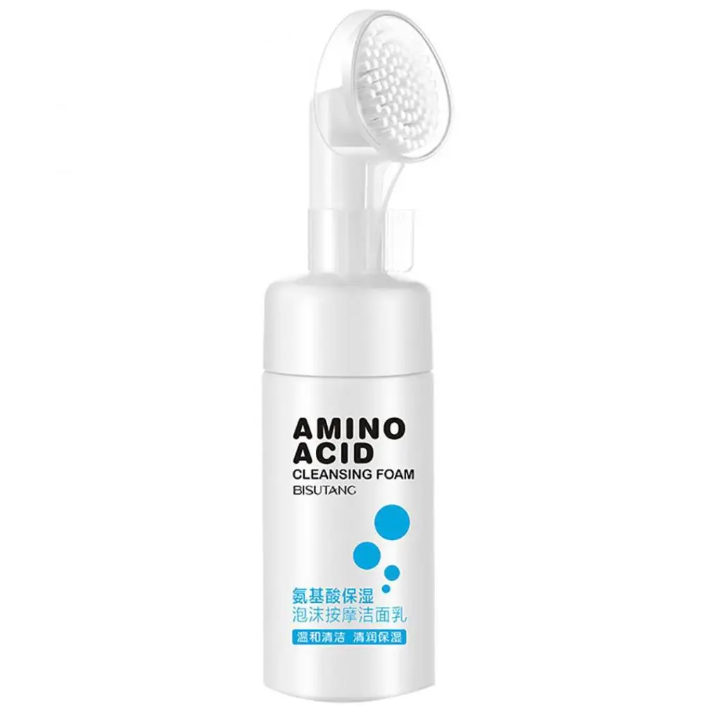 120ml  Skin Care Amino Acid Facial Cleansing Foam Acne Care Scrub Whitening Moisturizing Brush Anti Aging Massage Cleanser Anti